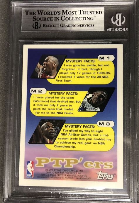 1995 96 TOPPS MYSTERY FINEST REFRACTORS MICHAEL JORDAN M1 BGS NM MT