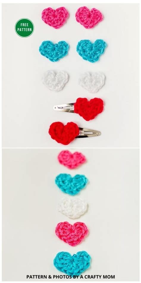 15 Free Crochet Heart Appliques Patterns The Yarn Crew