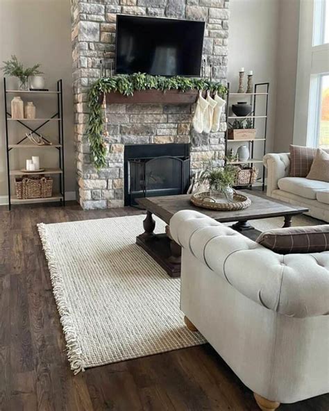 Stone Fireplace And Wood Mantel Soul Lane