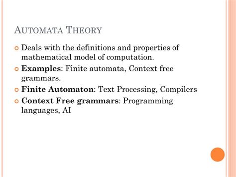 Ppt Lecture 1 Theory Of Automata Powerpoint Presentation Free