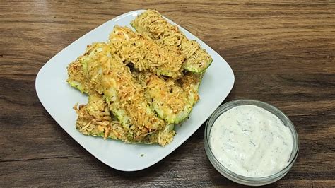 Panierte ZUCCHINI Sticks mit KÄSE leckerer SAUCE dafür 99 YouTube