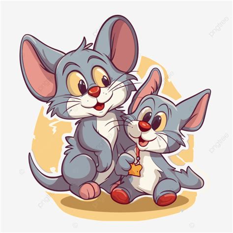 Tom Y Jerry En Estilo De Dibujos Animados Ilustración Vectorial De