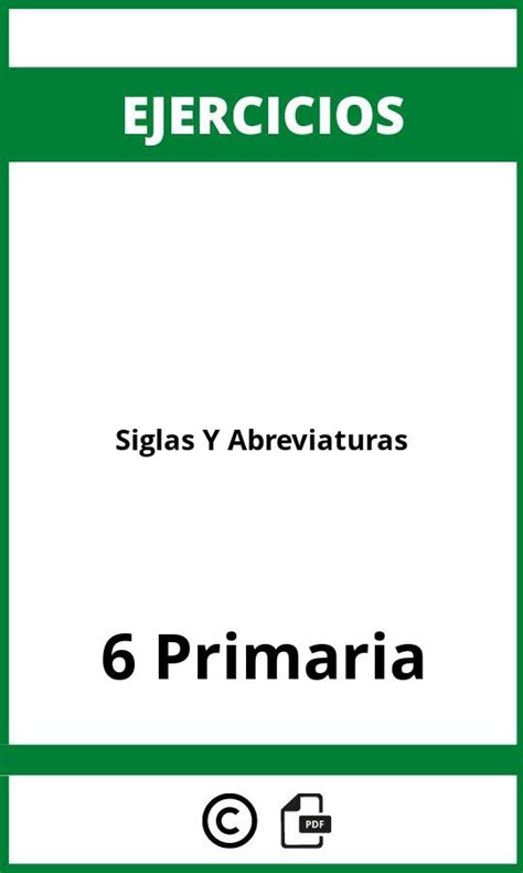 Ejercicios De Siglas Y Abreviaturas Primaria Pdf Hot Sex Picture