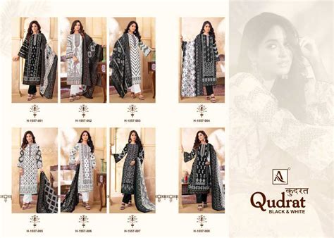 Alok Qudrat Black And White Cotton Salwar Suit Catalog Pcs