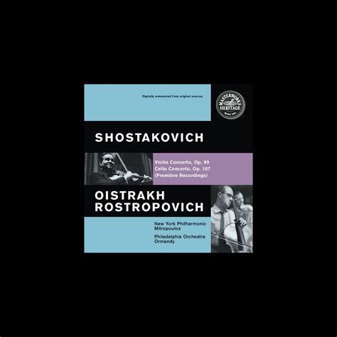 Shostakovich Violin And Cello Concertos De David Oistrakh Dimitri