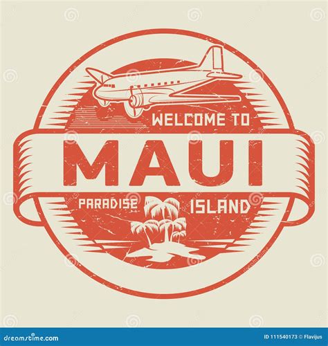 Stamp With The Text Welcome To Maui Paradise Island Stock Vector