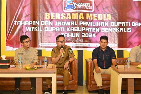 KPU Bengkalis Gelar Coffee Morning Bersama Wartawan Sekda Ersan Ajak