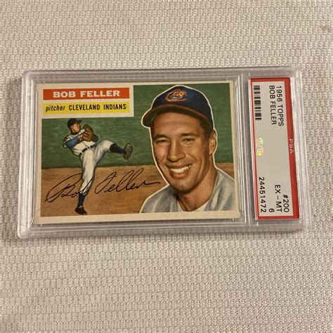 1956 Topps Bob Feller 200 PSA 6 EX MINT Cleveland Indians HOF BEAUTY