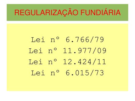 PPT REGULARIZAÇÃO FUNDIÁRIA PowerPoint Presentation free download