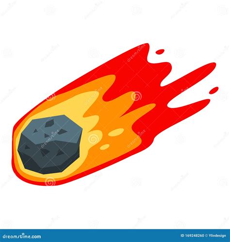 Space Meteorite Icon Isometric Style Stock Vector Illustration Of