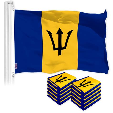 G128 10 Pack Barbados Barbadian Flag 3x5 Ft Liteweave Pro Series