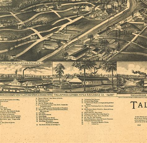 Map Of Tallapoosa Georgia Haralson County Vintage Etsy