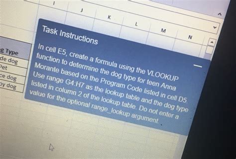 Task Instructions In Cell E5 Create A Formula Using