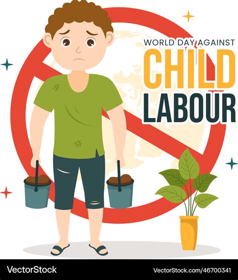 World day against child labour with children Vector Image