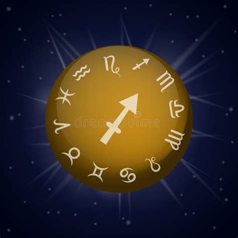 Sagittarius - Fire Zodiac Sign Stock Illustration - Illustration of ...