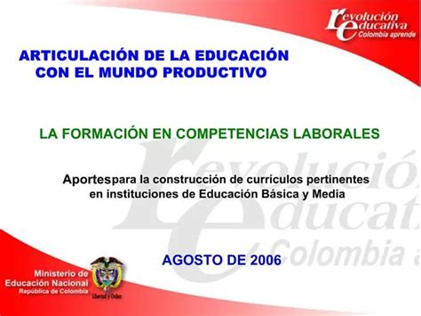 Ppt La Formaci N En Competencias Laborales Powerpoint Presentation