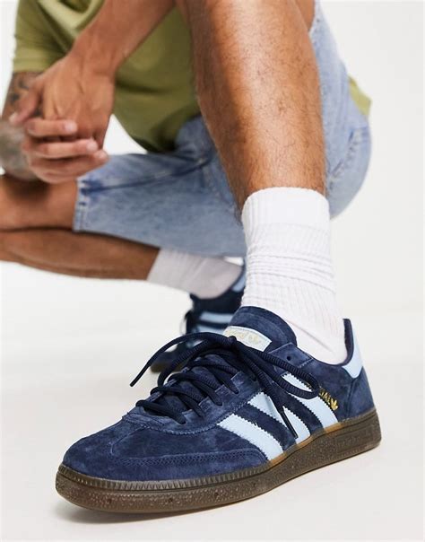 Adidas Originals Gum Sole Handball Spezial Trainers In Navy And Blue