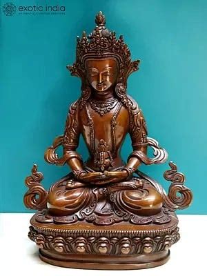 20 Amitabha Buddha Copper Statue From Nepal Exotic India Art