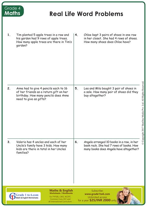 Multiplication Word Problems Skoolgo Worksheets Library