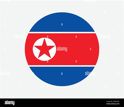 Bandera Del País De La Ronda De Corea Del Norte Bandera Nacional Circular De La República