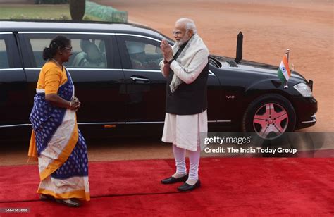 Prime Minister Narendra Modi And President Droupadi Murmu Wait For