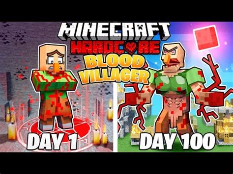 I Survived Days As A Blood Villager In Hardcore Minecraft Youtube