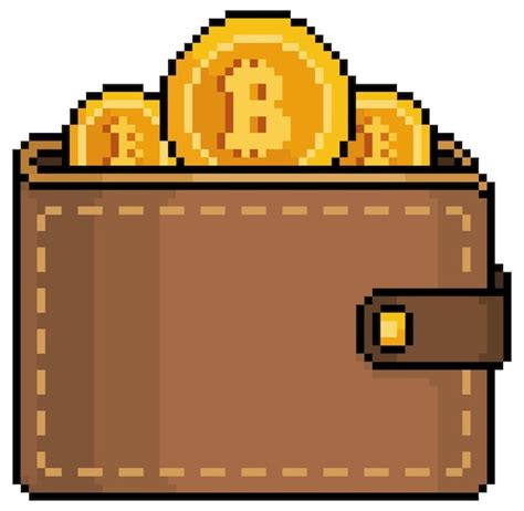 Portefeuille Bitcoin Pixel Art Investissement Dans L icône De Crypto