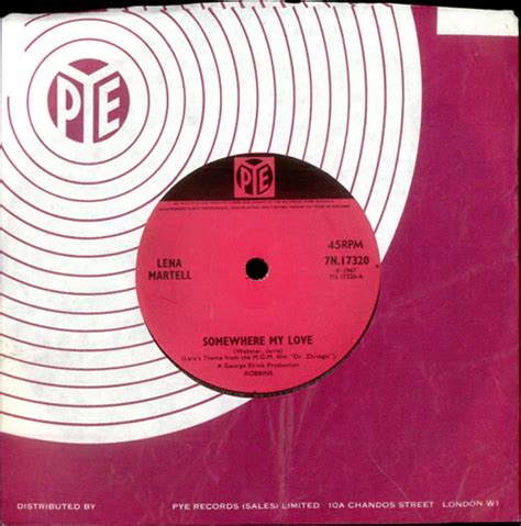 Lena Martell Somewhere My Love Uk 7 Vinyl Single 7 Inch Record 45 511353