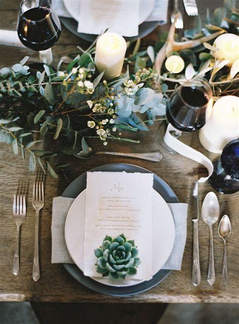 Spectacular Winter Wedding Table Setting Ideas Deer Pearl Flowers