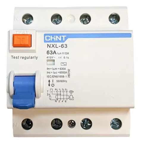 Disyuntor Diferencial Tetrapolar 4x63a Interruptor Chint