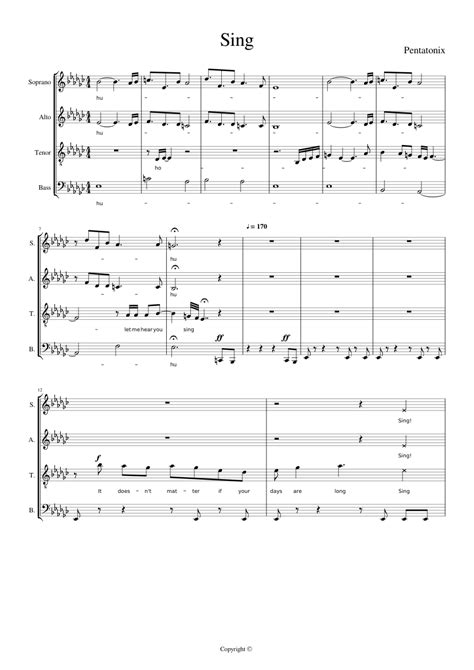 Sing Pentatonix Ptx Sheet Music For Piano Mixed Quartet