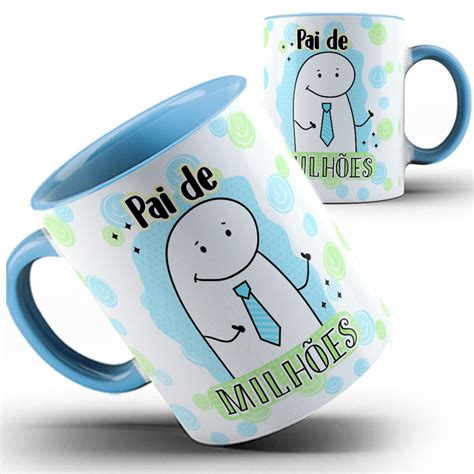 Caneca Azul Papai Flork Pai De Milh Es Elo Produtos Especiais