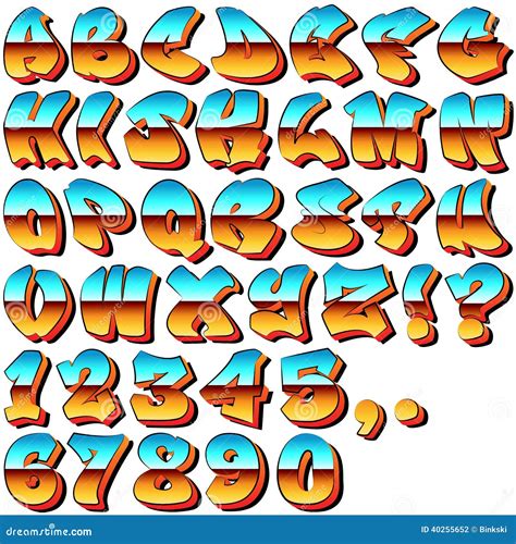 Graffiti Letters And Numbers Stock Vector - Image: 40255652