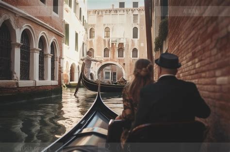 Premium Ai Image Unrecognizable Couple Enjoying A Romantic Gondola