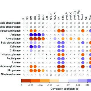 Spearman S Rank Correlation Between Soil Properties And Soil Enzymes