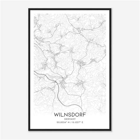 Wilnsdorf Germany Map Poster Modern Home Decor Wall Art Print Custom