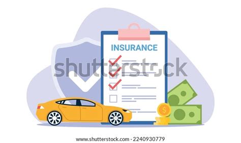 Vector Illustration Auto Insurance Cartoon Scene Stock Vector (Royalty ...