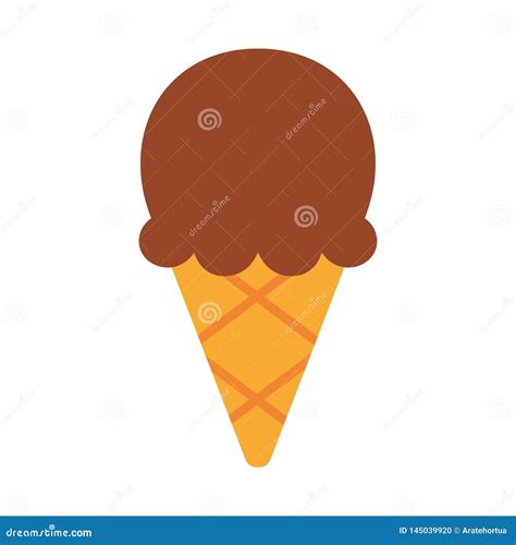 Cone Do Gelado Dos Desenhos Animados Isolado No Fundo Branco