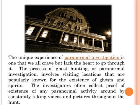 Ppt Must Known Facts About Paranormal Investigation Powerpoint