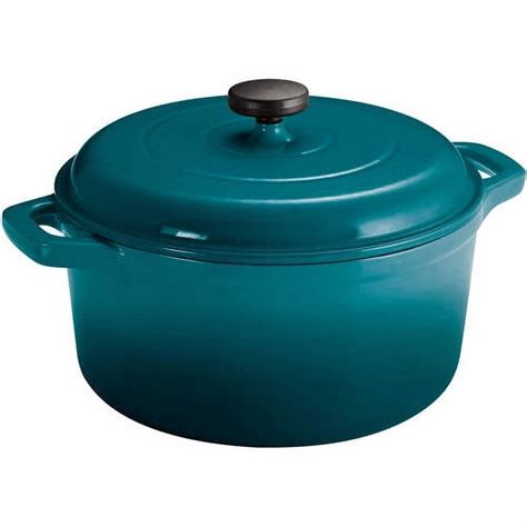 Tramontina 6 5 Qt Enameled Round Cast Iron Dutch Oven Teal