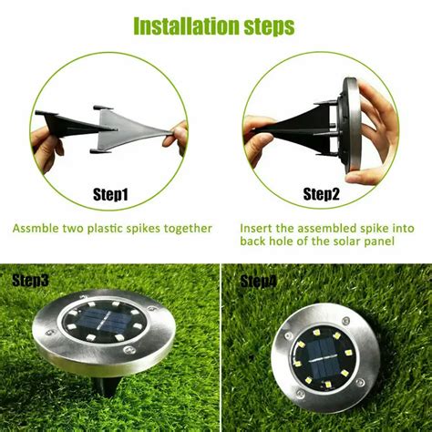 Solar Outdoor Ground 8leds Lamp Deck Lights Solar Powered Temu Australia