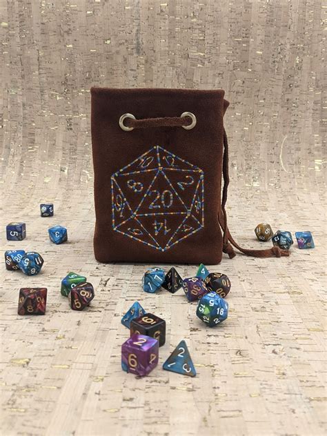 Rainbow D20 Embroidered Suede Dice Bag Etaoins Ko Fi Shop Ko Fi ️