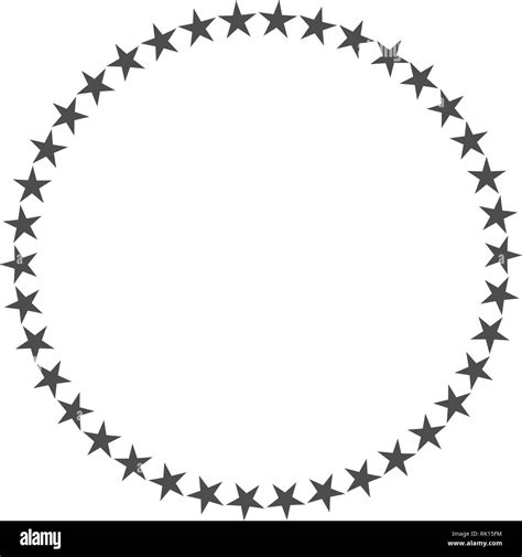 Star In Circle Shape Starry Vector Border Frame Icon Isolated On A