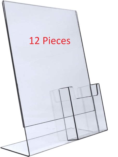 85x11 Slanted Sign Holder With Tri Fold Brochure Holder Advert