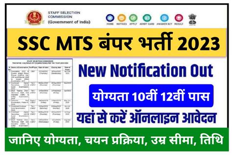 Ssc Mts Recruitment 2023 Check Notification Date Eligibility