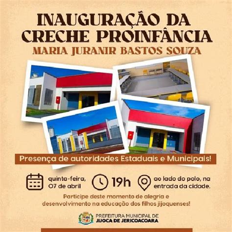 Inaugura O Da Creche Proinf Ncia