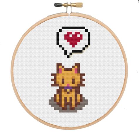 Stardew Cat Ginger Stardew Valley Cross Stitch Kit Without Needle