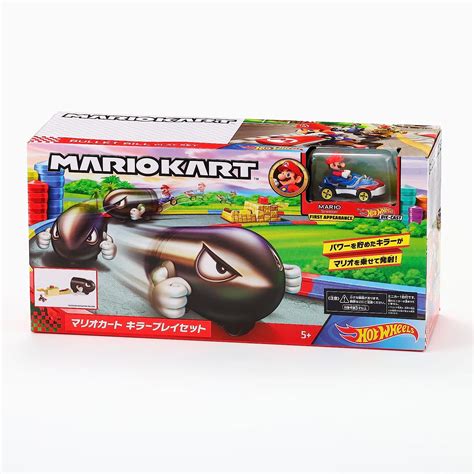 Hot Wheels Nintendo Super MarioKart Bullet Bill Track Play Set + Mario ...