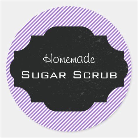 Homemade Sugar Scrub Label Classic Round Sticker Zazzle