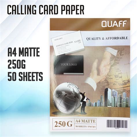 A4 Size QUAFF Double Sided Matte Calling Card Paper Cardstock Paper